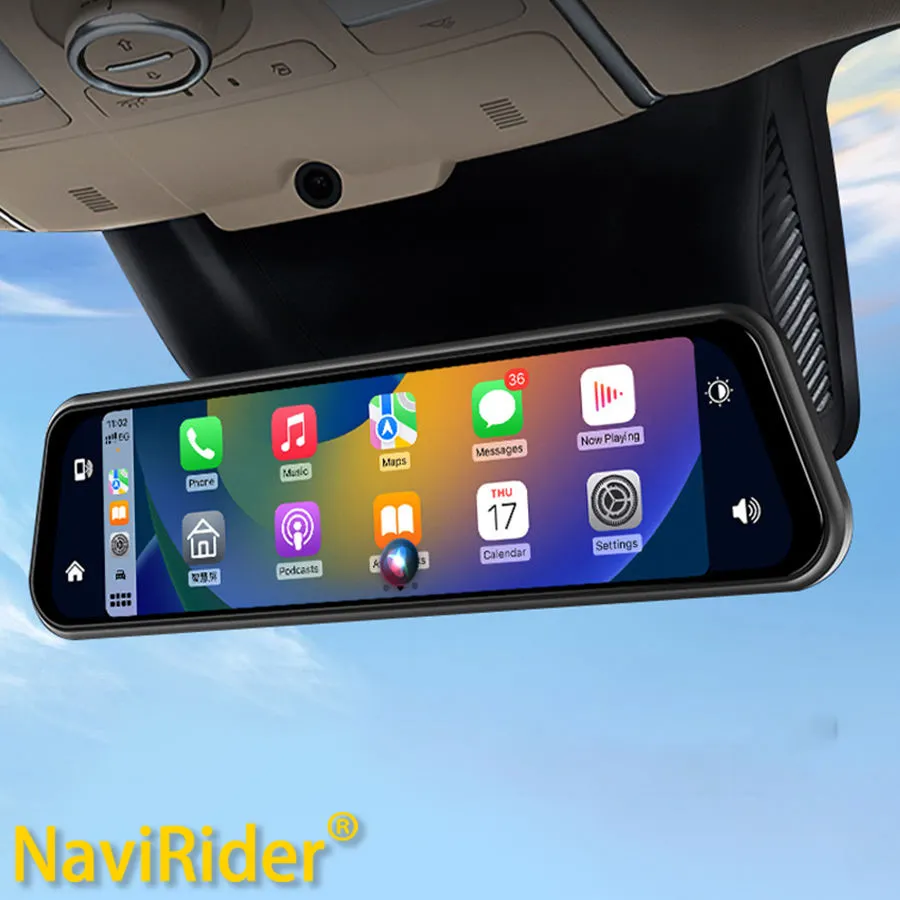 2 kameralar çizgi kam Carplay Android oto dikiz aynası 2k Video kayıt WIFI araba radyo DVR çift kameralı araç Dvr