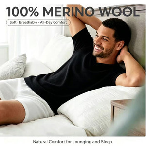 <span class=keywords><strong>Maglia</strong></span> <span class=keywords><strong>Intima</strong></span> da Uomo in 100% <span class=keywords><strong>Lana</strong></span> Merino, Antitraspirante, Leggera, con Imbottitura Invisibile per Assorbire il Sudore, per Uso Quotidiano - Product Image 1