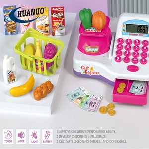 Calculadora de luz rosa <span class=keywords><strong>para</strong></span> niños, juguete de plástico con función de giro, <span class=keywords><strong>caja</strong></span> <span class=keywords><strong>registradora</strong></span>, supermercado - Product Image 2