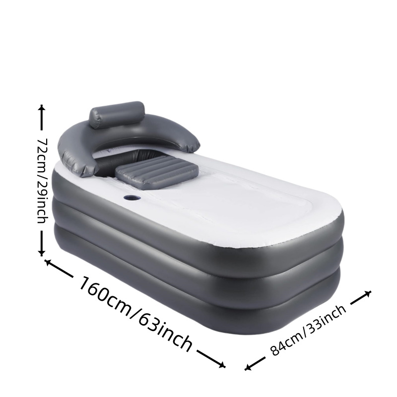 Black large inflatable bathtub