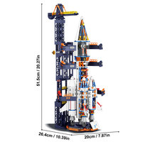 Blocs de construction de fusée pilée, jouet de construction de station spatiale, briques en plastique, 40 pièces, architecture urbaine, jouet éducatif STEM pour enfants