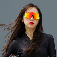 Lunettes de soleil sans bords, verres à miroir, de Sport, cyclisme