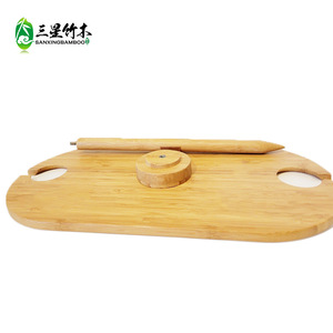 Mesa de playa transfronteriza de bambú y madera, mesa de vino de bambú para exteriores, plegable y adaptable a la bañera, mesa auxiliar - Product Image 1