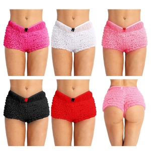 Ropa Interior Sexy de Encaje con Volantes para Mujer, Pantalones Cortos de Baile de Tiro Bajo, Shorts de Botín - Product Image 4