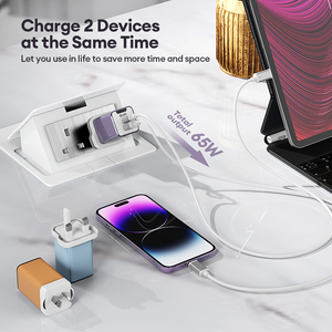 Charge rapide 65W 1A1C GaN PD pour les chargeurs <span class=keywords><strong>de</strong></span> téléphone portable <span class=keywords><strong>de</strong></span> produits électroniques ne manquent plus jamais <span class=keywords><strong>de</strong></span> batterie - Product Image 4
