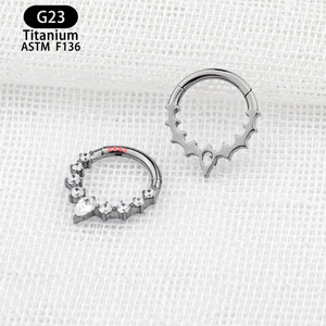 Anneau de nez en titane G23 8 mm, design à pointe avec zircon blanc, bijoux de piercing pour usage quotidien - Product Image 4