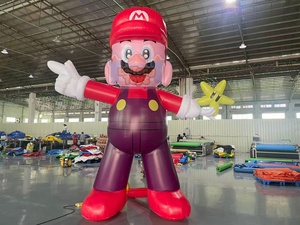 Özel Tasarım PVC Şişme Mario ve Luigi Çizgi Film Karakteri LED Işıklı Su Geçirmez Reklam Dekorasyonu - Product Image 6