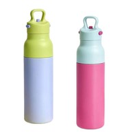 Bouteille isotherme en acier inoxydable 316 bicolore, sans filetage, 600 ml, avec mécanisme d'ouverture rapide et fonction d'isolation