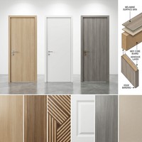Porte intérieure minimaliste en MDF, sans peinture, texture mate, isolation acoustique, pour chambre de villa
