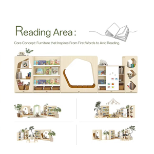 Hikeylove Meuble de rangement Montessori moderne en bois massif <span class=keywords><strong>pour</strong></span> espace lecture, bibliothèque <span class=keywords><strong>pour</strong></span> enfants, rangement de jouets et sacs à dos, sécurisé - Product Image 1