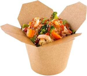 Caja de Embalaje de Papel Desechable Personalizada de Fábrica para Llevar, Caja de <span class=keywords><strong>Pasta</strong></span> <span class=keywords><strong>y</strong></span> Fideos, Contenedor para Recoger Comida - Product Image 2