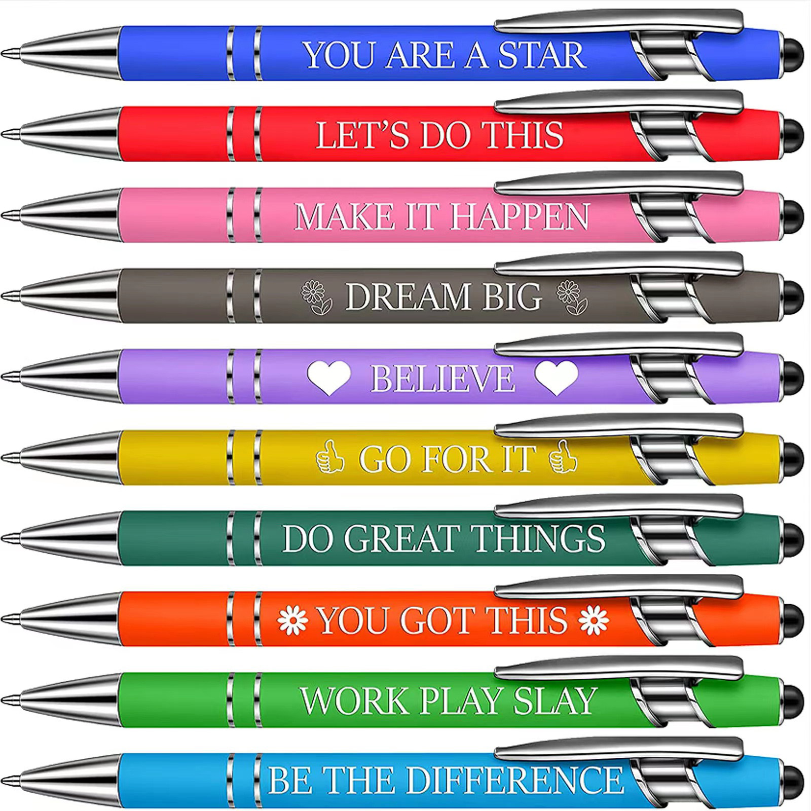 2023 Promotion Werbe geschenk 2 in 1 Kugelschreiber Stylus Screen Kugelschreiber Werks lieferung Metallstift mit benutzer definiertem Logo