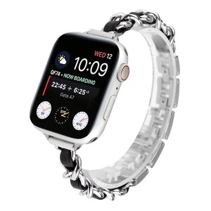 <span class=keywords><strong>Bracelet</strong></span> de remplacement en acier inoxydable fin et en <span class=keywords><strong>cuir</strong></span> à double cercle pour <span class=keywords><strong>Apple</strong></span> <span class=keywords><strong>Watch</strong></span> Femme et Fille - Product Image 4