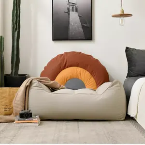 Perabotan kaya sofa ruang tamu sofa daybed tas kacang sandaran pelangi dengan ottoman