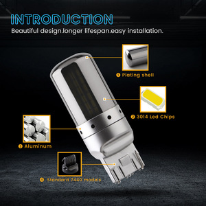 หลอดไฟ LED 7440 W21W PY21W BA15S <span class=keywords><strong>T20</strong></span>รูปรถสีแดง6000K 12V ไม่มีข้อผิดพลาดไม่มี <span class=keywords><strong>T20</strong></span> CANbus ไฮเปอร์แฟลช - Product Image 6