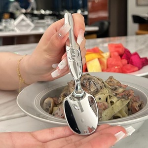 Cuchara y tenedor de acero inoxidable para niños, tenedor para fruta, tenedor creativo con diseño de oso de dibujos animados, cuchara para comer, cuchara pequeña para bebé, cuchara para sopa - Product Image 4
