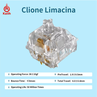 Vollständig transparenter Kailh Clione Limacina Linear Switch mit 38gf leichter Betätigungskraft für schlanke High-End-Bürotastaturen, OEM-kompatibel