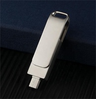 Clé USB Métal Pivotante Type-C, Clé USB 2-en-1 Type-C avec Logo Personnalisé