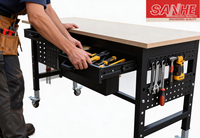Banc de travail professionnel réglable 48 pouces, hauteur 31,5-39,4 pouces, capacité 2000 lb, cadre en acier thermolaqué