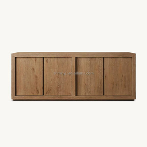 <span class=keywords><strong>Buffet</strong></span> de cuisine moderne de luxe en chêne <span class=keywords><strong>massif</strong></span> à 4 portes, style fermier, durable, avec rangement pour salle à manger et salon - Product Image 5
