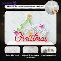 Guirlande lumineuse néon de Noël à LED dimmable, alimentée par USB, pour intérieur, club, bar, pub, enseigne lumineuse de Noël