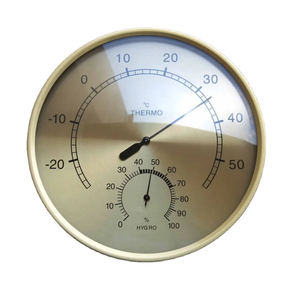 180mm vàng rim chèn Đồng hồ kim loại nhiệt kế ẩm kế chèn