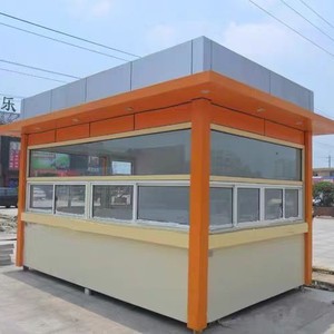 Kiosque alimentaire mobile 4,8 m en acier inoxydable, boîte carrée, boutique de boissons extérieure, montage facile, alimentation intégrée - Product Image 1
