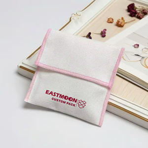 Premium Cotton Flap Bag Jewelry Storage <b>Pouches</b> with Custom Logo for Gifting & Packaging - Product Image 1