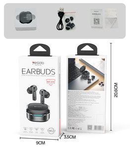 Yesido bt5.4 ANC + enc tiếng ồn-hủy bỏ TWS không dây Tai nghe nửa trong tai thiết kế không dây Tai nghe tws37 - Product Image 6