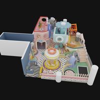 Custom Magic Garden Kids Area Valla interior Piscinas de bolas Castillo travieso Parque infantil interior con tobogán