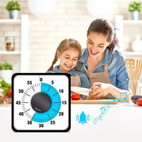 Minuteur visuel en cube en plastique écologique certifié CE & RoHS, 60 minutes, pour enfants, avec fonction de compte à rebours Pomodoro