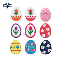 Patchs brodés élégants et multicolores à motif œuf de Pâques, patchs thermocollants brodés populaires à motif œuf de Pâques coloré