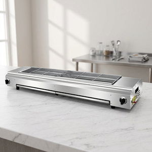 Commercial Stainless Steel Gas Grill With Easy Cleaning Feature For Grilling Meat Fish Chicken Skewers - Product Image 1