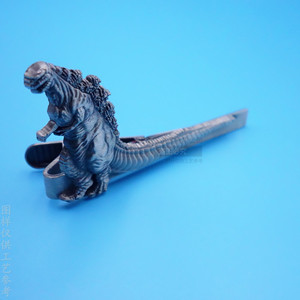 Pinza de Corbata de Metal con Diseño de Godzilla en Plata Antigua para Hombre, Accesorio para Ropa Formal - Product Image 2