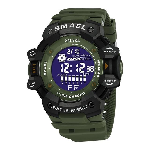 SMAEL 8050 Digital Sports Wristwatches Waterproof with Stopwatch Luminous Alarm Dual Time Sport Digital Quartz Watch for Men