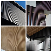 Revêtement mural en aluminium à grain de bois/peinture poudrée au design moderne pour les murs intérieurs/extérieurs des hôtels, villas, centres commerciaux et hôpitaux