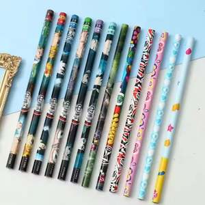 Wholesale Custom Logo Yellow Hexagonal Basswood Pencils with Eraser Colored Stationery for Writing <b>Drawing</b> for Promotions Gift - Product Image 3