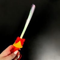 Baguette lumineuse à piles LED en fibre optique pour bonhomme de neige Cadeau de fête de Noël pour enfants