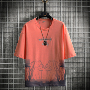 Nueva camiseta de verano para hombre, ropa suelta de tendencia, camisa de manga corta para estudiantes de marca de moda, camiseta de manga cinco cuartos con cuello redondo - Product Image 3