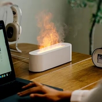 Vente chaude Portable LED Flamme-Lumière Effet USB Humidificateur D'air Arrêt Chronométré Huile Essentielle Aroma Diffuseur Humidificateur Pour La Maison