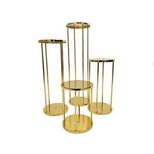 Yingsheng - Soportes de Pastel Desmontables de Metal Dorado para Bodas de Lujo, Cilindros para Postres, Decoración para Fiestas - Product Image 4