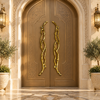 Poignée de porte en aluminium moulé rétro en forme de branche de bronze antique, bouton ou poignée de porte en forme de branche de prune, poignées de porte en forme de fleur