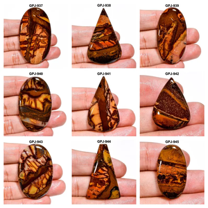 Paire de cabochons en jaspe australien, taille ovale unique, poli, cristal naturel de qualité supérieure, pierre précieuse en vrac pour bagues et pendentifs - Product Image 6