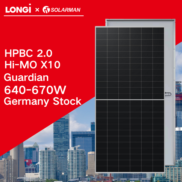 For 630-650W Hi Mo X10 N-Type Half Cell Solar Panel for Home Use Solar Home Systems