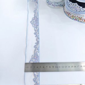 <strong>Wave</strong> <strong>Lace</strong> Net Gauze Embroidery Wrapped Edge <strong>Sequins</strong> <strong>Lace</strong> for Curtain Dress - Product Image 3