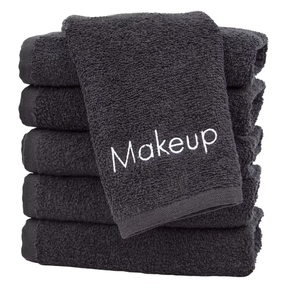 100% Cotton Reusable <strong>Facial</strong> Cleansing <strong>Towel</strong> Custom Logo Black Face <strong>Towel</strong> Adult Woven Technique Solid Color Makeup <strong>Towel</strong> - Product Image 1