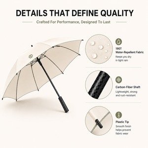 Carbon Fiber Frame Long Korean Ultra-Light Luxury Rain Customised High Quality Modern Premium Branded Straight Golf Umbrella - Product Image 3