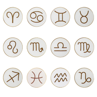 Autocollants de téléphone en émail Zodiaque, Décalcomanies personnalisées pour appareils Horoscope, Souvenirs métalliques Astrologie, Cadeaux Planétarium, Vente directe usine, Faible MOQ