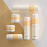 Set botol kaca silinder kosmetik dengan tutup sekrup untuk Losion Perawatan Kulit dan toples dibuat khusus grosir 100ml/130ml