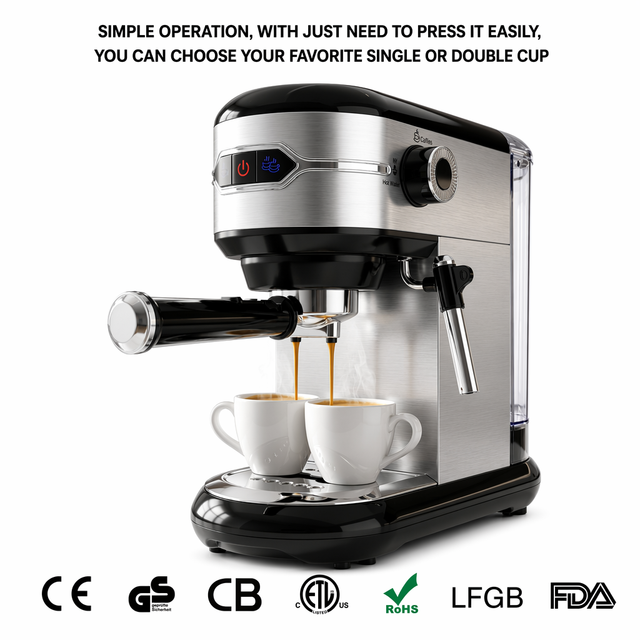 19 Bar Espresso Maker with Milk Frother Steam Wand for Cappuccino Latte Home Office